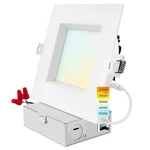 Luxrite 5" Square Led Recessed Light J-box 18W 5CCT 1600LM Dimmable Wet Rated. Fixed Price $59.49.