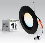 Retrofit Led Recessed Lighting 6 Inch Black 12W 1009 Lm Wet Rated Dimmable Cei. Fixed Price $22.26.