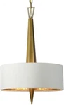 Uttermost 21264 Obeliska 3 Light Gold Chandelier Art Deco Linen Shade. Fixed Price $267.00.