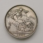 1887 Crown Victoria Jubilee Head St George Light Toning- Id: 4. Fixed Price $215.30.