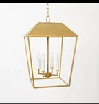 Threshold Studio Mcgee Rattan Lantern Ceiling Pendant 4-LIGHT Brass Chandelier. Fixed Price $55.00.