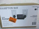Hampton Bay Evangeline 13-5/8 In. 2-LIGHT Matte Black Bathroom Vanity. Fixed Price $32.26.