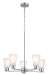 Kichler Stamos 5 -light Nickel Etched Glass Steel Chandelier. Fixed Price $70.00.