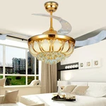 Crystal Ceiling Fan Lotus Petal Led Chandelier Lighting Fixtures Home Lamp. Fixed Price $188.99.