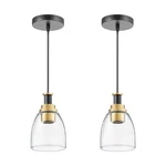 1-LIGHT Pendant Light, 2 Pack, Kitchen Island Lights With Clear Glass Shade &. Fixed Price $60.46.