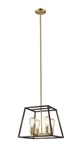 Austin 4-LIGHT Pendant Chandelier Bronze/gold Cage Modern Industrial New. Fixed Price $44.95.