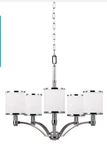 Feiss F3084/5SN/CH - Light 25 Inch Satin Nickel Chrome Chandelier. Fixed Price $100.00.