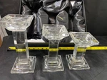 Shannon Crystal Metropolitan Pillar Candle Holder Set Of 3 W/ Box. Fixed Price $53.99.