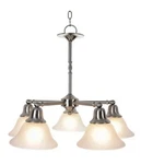 Monument 617259 5-LIGHT Brushed Nickel Chandelier With Frosted Glass. Fixed Price $88.00.