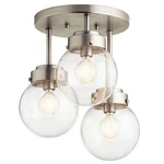 Kichler Strabo 3 Bulb, Semi-flush, Brushed Nickel Finish Light. New Box. Fixed Price $68.00.