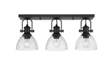 Golden Lighting Hines 7 In. Black With Seeded Glass 3-LIGHT Semi-flush Mount. Fixed Price $89.99.