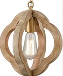 Samteen Farmhouse Wooden Pendant Light Fixture Rustic Brown Kitchen Foyer Nib. Fixed Price $68.00.