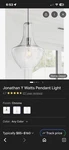 Jonathan JYL6400A Watts 1-LIGHT Chrome With Clear Glass Pendant Local Pick Up. Fixed Price $60.25.