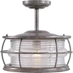 Kenroy 90954FL Beacon 1 Light Convertible Flush/semi With Gray Finish. Fixed Price $62.40.