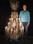 Antique Massive Schonbek Palace Of Versailles Brass Crystal Chandelier. Fixed Price $18500.00.
