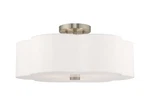 Livex Lighting 52154 Nickel Chelsea 3-LIGHT 18"W Semi-flush Drum Ceiling Fixture. Fixed Price $271.96.