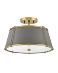 Lacquered Dark Brass Led Semi-flush Mount From The Clarke Collection. Fixed Price $459.00.