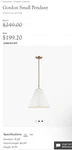 Thomas O'brien Gordon Small Pendant Steel Antique White 6585101-817. Fixed Price $49.99.
