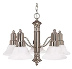 Nuvo Gotham Light Led Brushed Nickel Alabaster Glass Chandelier Orig $285. Fixed Price $100.79.