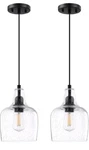 2 Pack Light Hanging Indoor Kitchen Island Pendant 6.1" Clear Seeded .... Fixed Price $62.99.