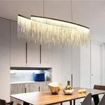 Moooni Post-modern Tassel Linear Chandelier Pendant Light Fixture L47". Fixed Price $134.00.