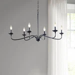 Hampton Hill Brighton 40 1/2" Wide Matte Black 6-LIGHT Chandelier. Fixed Price $356.92.