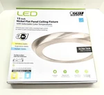 Bnib Feit Electric Led 15" Dia Nickel Thin Flat Panel Ceiling Light FP15/4WY/NK. Fixed Price $43.95.