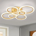 Modern Led Flush Mount Ceiling Light, 6 Rings Gold Close To Fix.... Fixed Price $149.45.