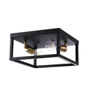 Merra 12 In. 2-LIGHT Black Modern Industrial Open Box Flush Mount Ceiling. Fixed Price $42.42.