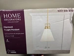 Niob Home Decorators Clermont Pendant Light, Satin Brass & Milk Glass Shade. Fixed Price $24.99.