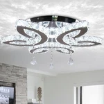 Frixchur 20.4" Crystal Chandelier Modern Led Flush Mount Cool White #R08. Fixed Price $64.34.