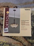 New Portfolio Inverted Pendant 3-BULB Tiffany Style # 0394151 Aged Bronzed. Fixed Price $249.99.