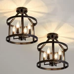 2-PACK Semi Flush Mount Ceiling Light Fixture Farmhouse Matte Chandelier. Fixed Price $262.70.