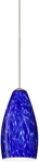 Besa Karli 5 3/4"W Brushed Nickel Blue Glass Led Mini Pendant Made To Order. Fixed Price $436.50.