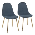 Lumisource Chair, Set Of In Gold Steel/blue Fabric CH-PEBBLEAUBU2. Fixed Price $209.99.