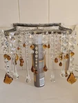 Vintage John Lewis Amber & Clear Glass Droplet Ceiling Chandelier Pendant Light. Fixed Price $52.67.