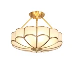 Brass Semi-flush Mount Ceiling Light, Elegant Glass Fixture For.... Fixed Price $380.95.