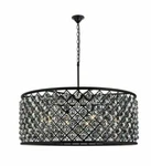 Foyer Dining Room Large Silver Gray Crystal Chandelier Matte Black Light Fixture. Fixed Price $3971.07.
