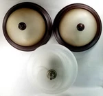 Fine Set Of 3 Flush Mount 2 Light Ceiling Fixtures And Hardware. Fixed Price $100.00.