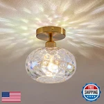 Luafac Vintage Glass Flush Mount Ceiling Light - 7.9 Inch Iridescent Hammered. Fixed Price $80.21.
