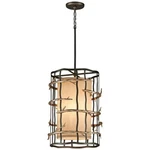 Troy Ligthing Adirondack Pendant 6 Lights 28" 5 With Fabric Shade. Fixed Price $400.00.