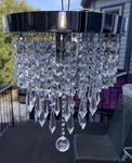Lifeholder Elegant Chandelier With Crystals Lighting Nib 10 X8.5 Silver-tone. Fixed Price $95.00.