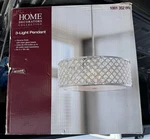 3 Light Chrome Convertible Semi Flushmount / Fixture Pendant Frosted Shade. Fixed Price $139.00.
