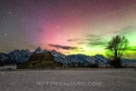 Northern Lights Over John Moulton Barn Photograph. Fixed Price $160.00.