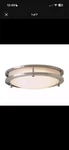 Hampton Bay Flaxmere 12 In. Brushed Nickel Dimmable Integrated Led Flush Mount. Fixed Price $15.00.