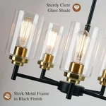 Sucolite 5-LIGHT Chandelier With Clear Glass Shades 3358-P5-BK Black/gold. Fixed Price $60.78.