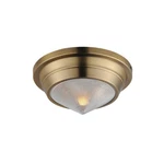 Natural Aged Brass One Light Flush Mount From The Hargreaves Collection. Fixed Price $138.00.