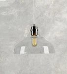 Forte Lighting 2672-01 Nickel Single 12"W Pendant With Clear Glass Shade. Fixed Price $88.00.
