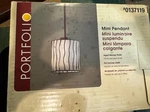 Portfolio Mini Pendant Tiffany Style Glass Shade Aged Bronze Finish Set Of 2 New. Fixed Price $70.00.