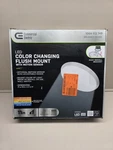 Used Commercial Electric 11" Led Flush Mount Light, 5CCT, Brushed Nickel Finish. Fixed Price $17.99.